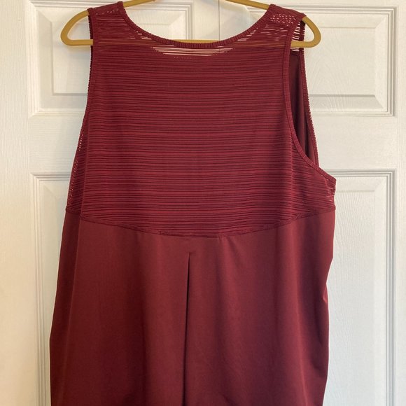 Women's Plus Size Blouse Lace Red Tank Shirt Comfy Size 1-2X - Picture 2 of 2